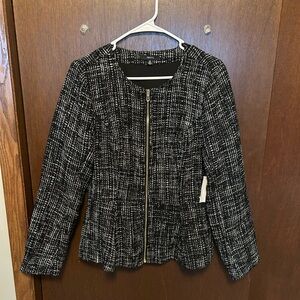Isaac Mizrahi Women’s Black Tweed Jacket Blazer Size 10